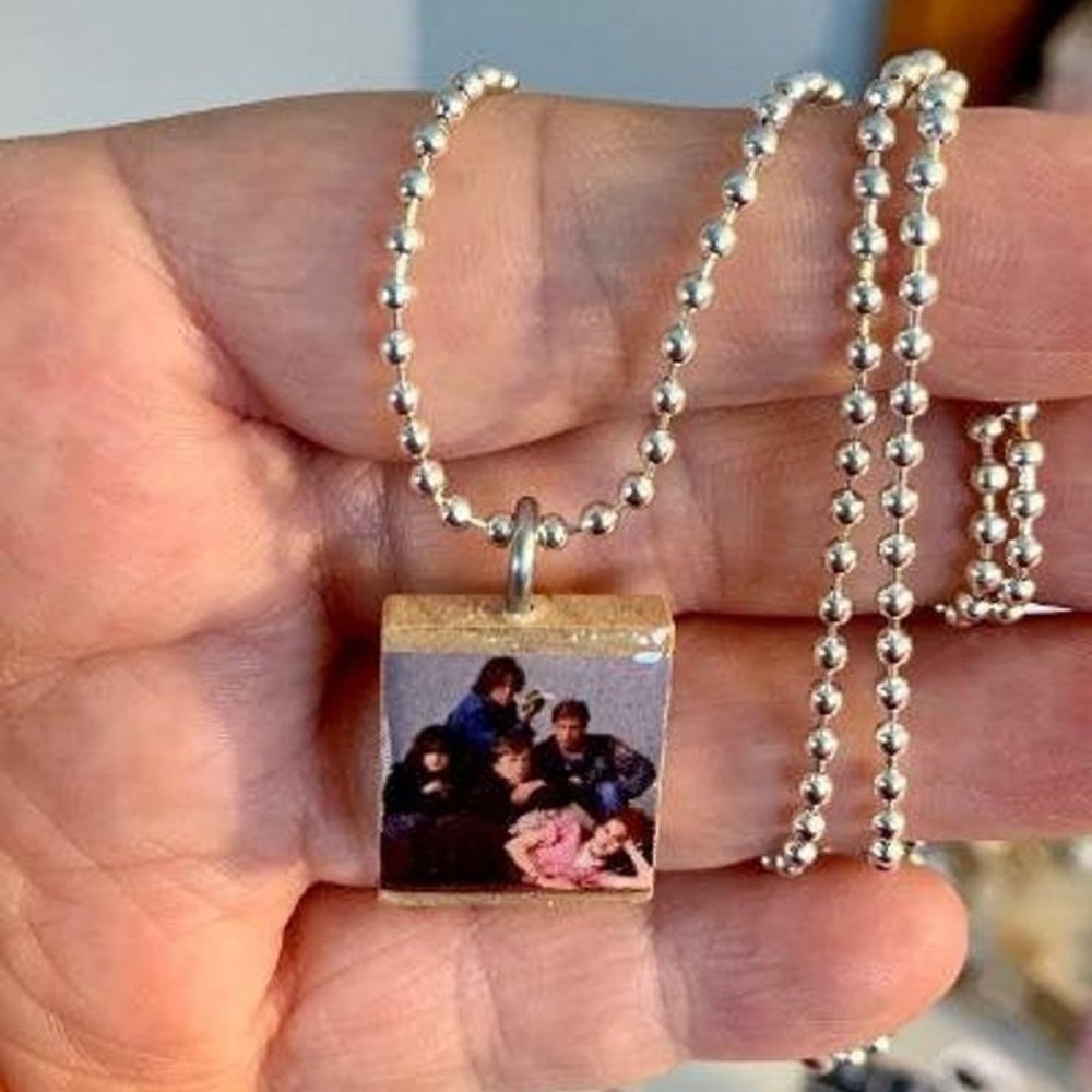 (2/$12,4/$20) The Breakfast Club Scrabble tile Necklace